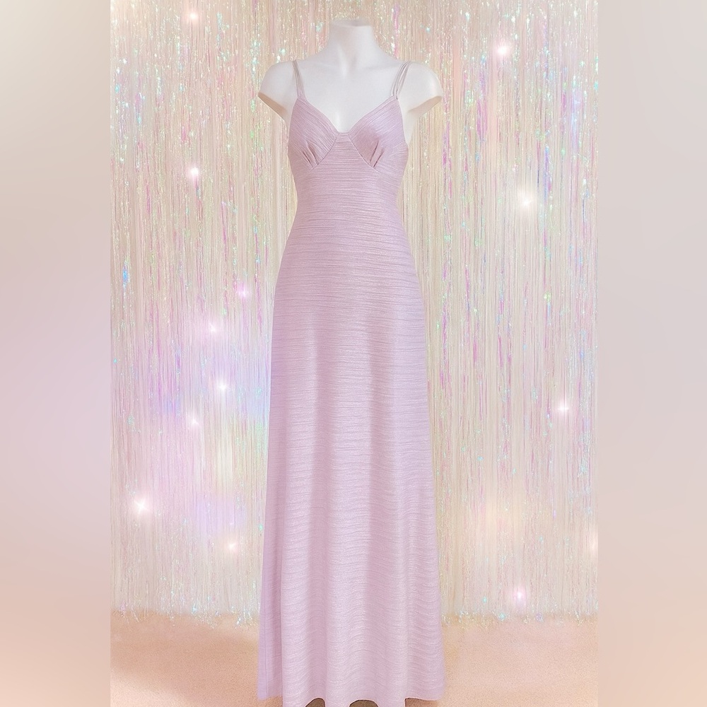 Vintage 90s Y2K Harlow Dress Maxi Length Fitted Lilac Purple SIze 12 Fitted